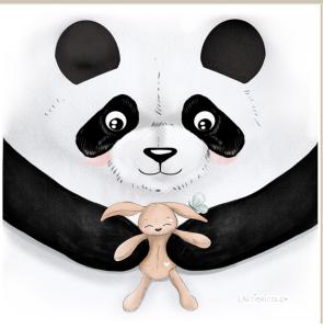 Coupon carré pour doudou panda