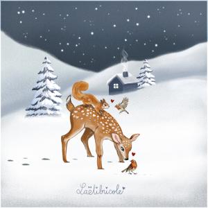 Coupon coussin bambi et écureuil d'hiver