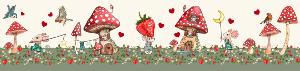 La frise fraises, souris et champignons grand format